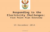 Responding to the Electricity Challenges: Five Point Plan Overview 19 December 2014 Confidential 1.