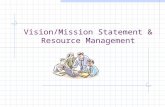 Vision/Mission Statement & Resource Management. From Here to There Vision statement Mission statement Principles/philosophy Goals Objectives.