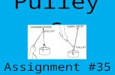Pulleys Assignment #35. A PULLEY is a simple machine that uses grooved wheels and a rope to raise, lower or move a load. There are 2 types of pulleys: