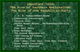 Important Terms The Rise of Southern Nationalism/ The Rise of the Republican Party J. D. B. DeBow/DeBow’s Review Commercial Conventions Cassius Clay Hinton.