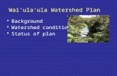 Wai‘ula‘ula Watershed Plan Background Watershed condition Status of plan.
