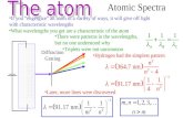 Atomic Spectra If you “engergize” an atom in a variety of ways, it will give off light with characteristic wavelengths What wavelengths you get are a characteristic.