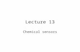 Lecture 13 Chemical sensors. 2 of 17 pH sensor pH indicates how acidic or alkaline a solution is pH term translates the values of the hydrogen ion concentration.