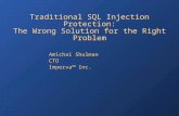 Traditional SQL Injection Protection: The Wrong Solution for the Right Problem Amichai Shulman CTO Imperva™ Inc. Amichai Shulman CTO Imperva™ Inc.