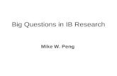 Big Questions in IB Research Mike W. Peng. contents Abstract Introduction Buckley's three 'candidate' big questions Does IB need a big question? Continuity,