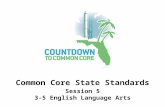 Common Core State Standards Session 5 3-5 English Language Arts.