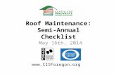 Roof Maintenance: Semi-Annual Checklist May 16th, 2014 .