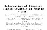 Deformation of Diopside Single Crystals at Mantle P and T E. AMIGUET 1, P. RATERRON 1, P. CORDIER 1,H. COUVY 2, AND J. CHEN 2 1Laboratoire Structure et.