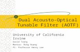 Dual Acousto-Optical Tunable Filter (AOTF) University of California Irvine David Tseng Mentor: Rong Huang PI: Professor Henry Lee.