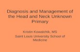 Diagnosis and Management of the Head and Neck Unknown Primary Kristin Kowalchik, MS Saint Louis University School of Medicine.