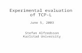 Experimental evaluation of TCP-L June 5, 2003 Stefan Alfredsson Karlstad University.