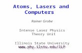 Atoms, Lasers and Computers Rainer Grobe Intense Laser Physics Theory Unit Illinois State University.