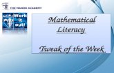 Mathematical Literacy Tweak of the Week Mathematical Literacy Tweak of the Week.