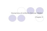 Dynamics of Uniform Circular Motion Chapter 5. Learning Objectives- Circular motion and rotation Uniform circular motion Students should understand the.