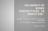 Module in Year 3 BA QTS Primary Teaching at Liverpool Hope University Alison Clark.