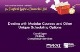 Dealing with Modular Courses and Other Unique Scheduling Options Carol Egan PHEAA Compliance Services.