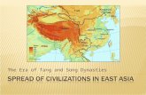 The Era of Tang and Song Dynasties.  589 C.E.- Sui Dynasty  North and South China reunited under Sui Wendi  616 C.E.- Tang Dynasty Begins  907 C.E.-