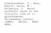Chandrasekhar, S.; Basu, Debjit; Sailu, M.; Kotamraju, S. Novel synthetic route to the tricyclic core of ()-galanthamine. Tetrahedron Letters (2009), 50(34),