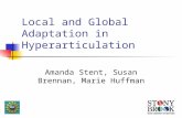 Local and Global Adaptation in Hyperarticulation Amanda Stent, Susan Brennan, Marie Huffman.