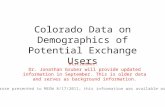 Colorado Data on Demographics of Potential Exchange Users Disclaimer: Dr. Jonathan Gruber will provide updated information in September. This is older.