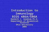 Introduction to Immunology BIOS 486A/586A Kenneth J. Goodrum,Ph.D. Department of Biomedical Sciences Ohio University 2005.