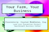 Your Farm, Your Business Crystal Middleton, Esq. Presentation by: Crystal Middleton, Esq. Land Loss Prevention Project, SmartGrowth Business Center.