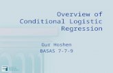 Overview of Conditional Logistic Regression Gur Hoshen BASAS 7-7-9.