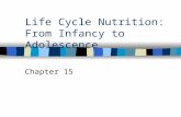 Life Cycle Nutrition: From Infancy to Adolescence Chapter 15.