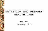 NUTRITION AND PRIMARY HEALTH CARE PHN 804 January 2012.