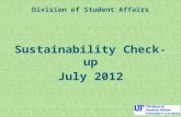 Division of Student Affairs Sustainability Check-up July 2012.