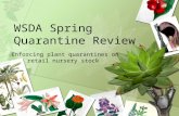 Enforcing plant quarantines on retail nursery stock WSDA Spring Quarantine Review.