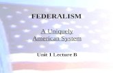 FEDERALISM A Uniquely American System Unit 1 Lecture B.