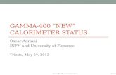 O. Adriani Gamma-400 “New” calorimeter status Trieste, May 5 h, 2013 GAMMA-400 “NEW” CALORIMETER STATUS Oscar Adriani INFN and University of Florence Trieste,