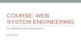 COURSE: WEB SYSTEM ENGINEERING 02. Modeling Web Applications Anca Ion.