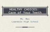 HEALTHY CHOICES: Care of Your Teeth Ms. Mai Lawndale High School.
