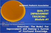 Academic Pediatric Association QUALITY IMPROVEMENT TRAINING: Module #1 Overview: The Model for Improvement and Deming’s System of Profound Knowledge This.