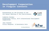 Development Cooperation in Fragile Contexts Presentation on the Occasion of the 5th Annual Meeting of the Practitioners‘ Network Isabelle Steimer Promotional.