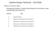 Epidemiologic Methods - Fall 2009. Bias in Clinical Research: General Aspects and Focus on Selection Bias Framework for understanding error in clinical.