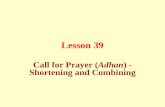Lesson 39 Call for Prayer (Adhan) - Shortening and Combining.