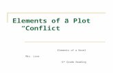 Elements of a Plot “Conflict” Elements of a Novel Mrs. Love 6 th Grade Reading.