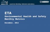 ETA Environmental Health and Safety Monthly Metrics December, 2014.