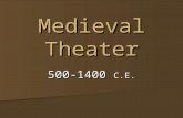 Medieval Theater 500-1400 C.E.. The Dark Ages (500-1000 C.E. ) Much political turmoil Much political turmoil –no reliable political structure –Feudalism: