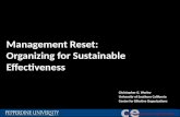 © 2010 University of Southern California ceo Center for Effective Organizations Management Reset: Organizing for Sustainable Effectiveness Christopher.
