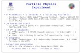 Particle Physics Experiment 9 Academics + 1 retired + 1 visiting Professor –Includes Doyle (80% GridPP/Senior Fellow), Parkes (PPARC PD Fellow), Rahman.