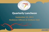 Quarterly Luncheon September 22, 2011 Redstone Officers & Civilians Club.