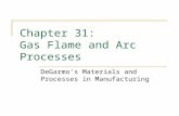 Chapter 31: Gas Flame and Arc Processes DeGarmo’s Materials and Processes in Manufacturing.