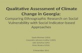 Qualitative Assessment of Climate Change in Georgia: Comparing Ethnographic Research on Social Vulnerability with Social Indicator-based Approaches Sarah.