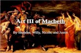 Act III of Macbeth By Shahdee, Willy, Nicole, and Justin.