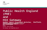 27 th February 2014. HIA Workshop: Sheffield Public Health England (PHE) and HIA Gateway Health Impact Assessment Workshop, Sheffield, 27 th February 2014.