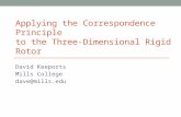 Applying the Correspondence Principle to the Three-Dimensional Rigid Rotor David Keeports Mills College dave@mills.edu.
